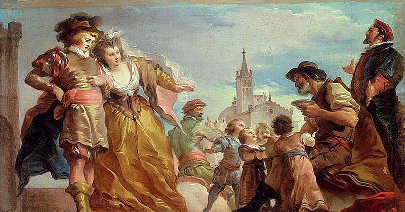 Giuseppe Cades The Meeting of Gautier, Count of Antwerp, and his Daughter, Violante china oil painting image
